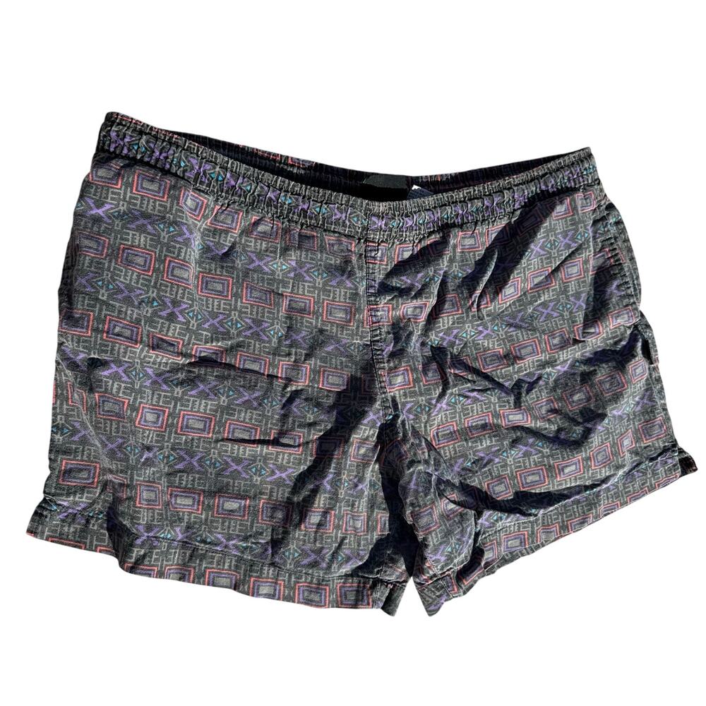 Vintage 90s Ozzy Swim Trunks Shorts Geometric Print Multicolor Men's L Retro